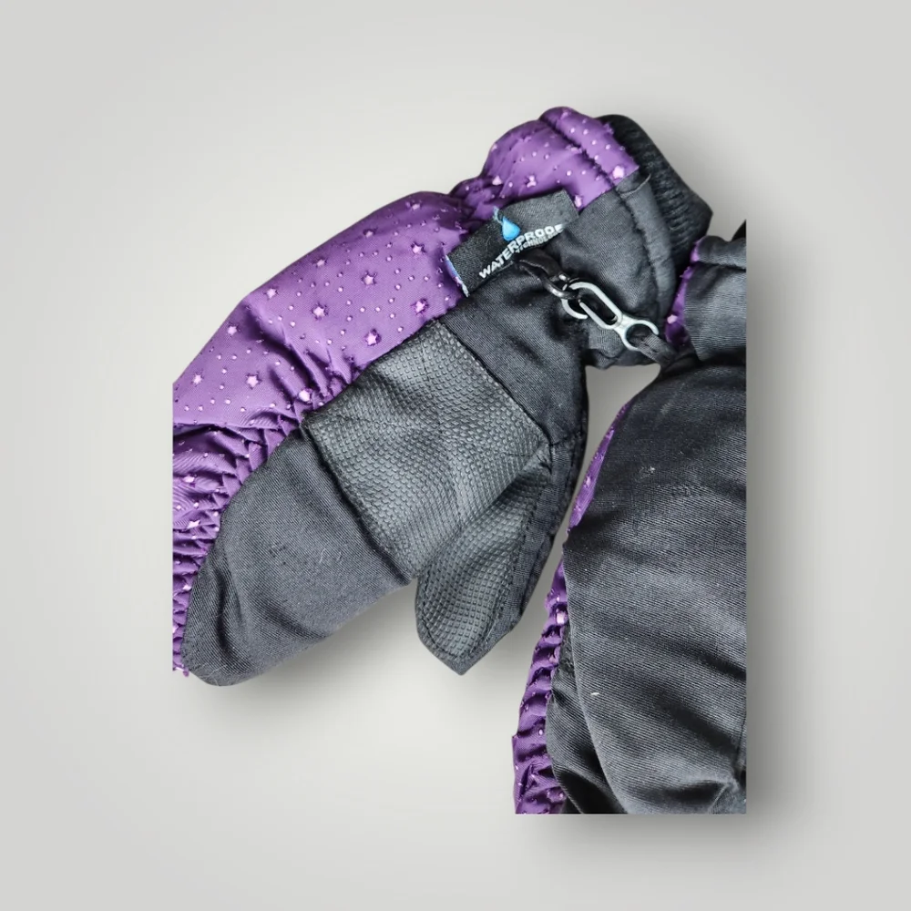 Coldfront Techwear Waterproof Purple Stars Youth Mittens Children's size 4 - 6x